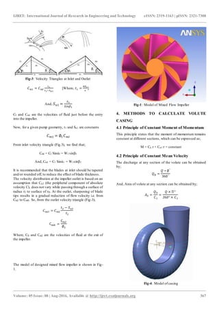 Optimization of design of mixed flow centrifugal pump impeller using ...
