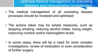 Coexisting Problems Optimization Of High Risk Surgical Patients | PPTX