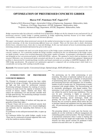 Optimization of prestressed concrete girder | PDF