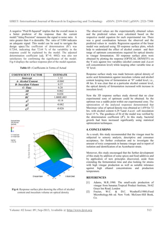 Optimization of process parameters for vinegar | PDF