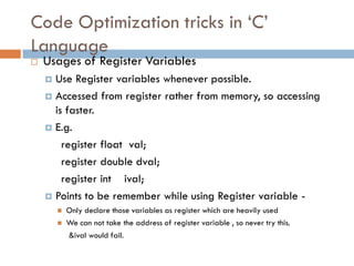 Optimization in Programming languages | PDF
