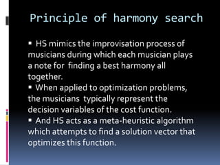 Optimization Technique Harmony Search | PPTX
