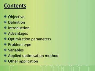 Optimization techniques | PPTX