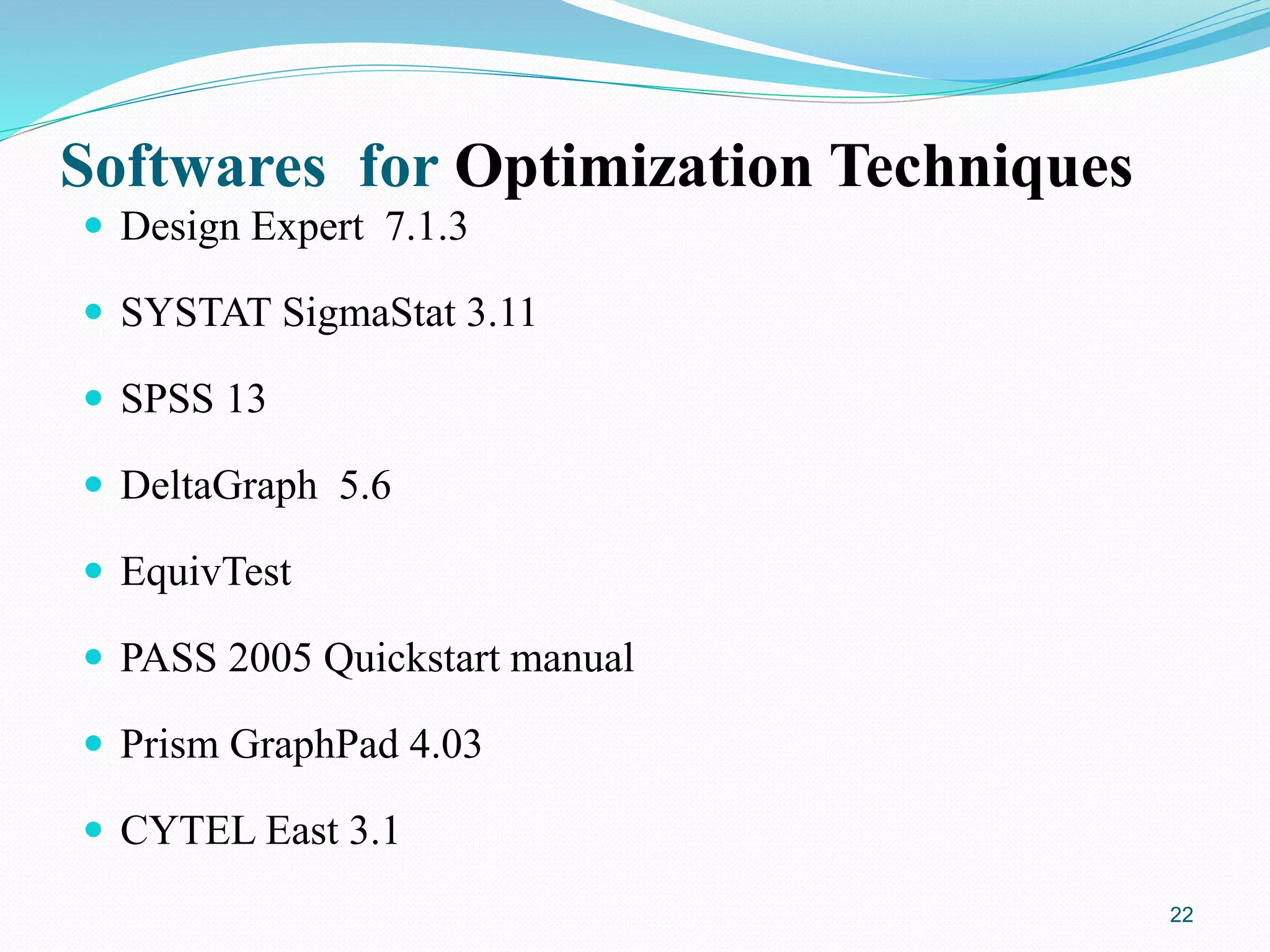 Optimization techniques | PPTX
