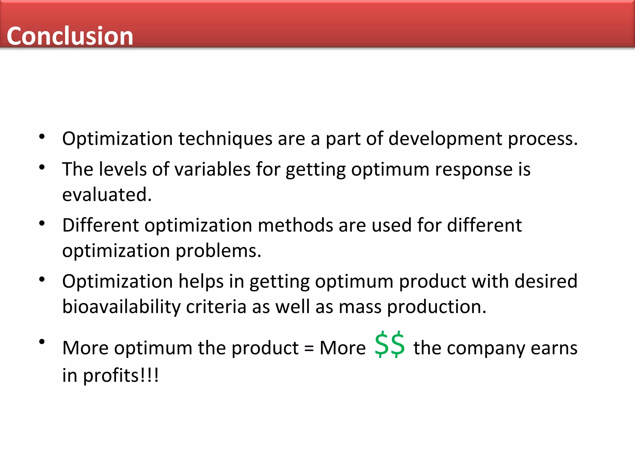 Optimization techniques | PPT
