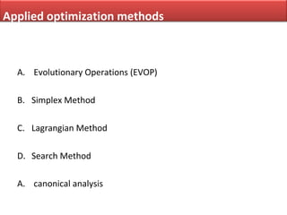 Optimization techniques | PPT