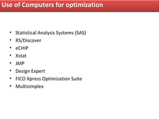 Optimization techniques | PPT