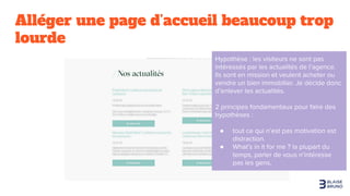 Alléger une page d’accueil beaucoup trop
lourde
●
●
 