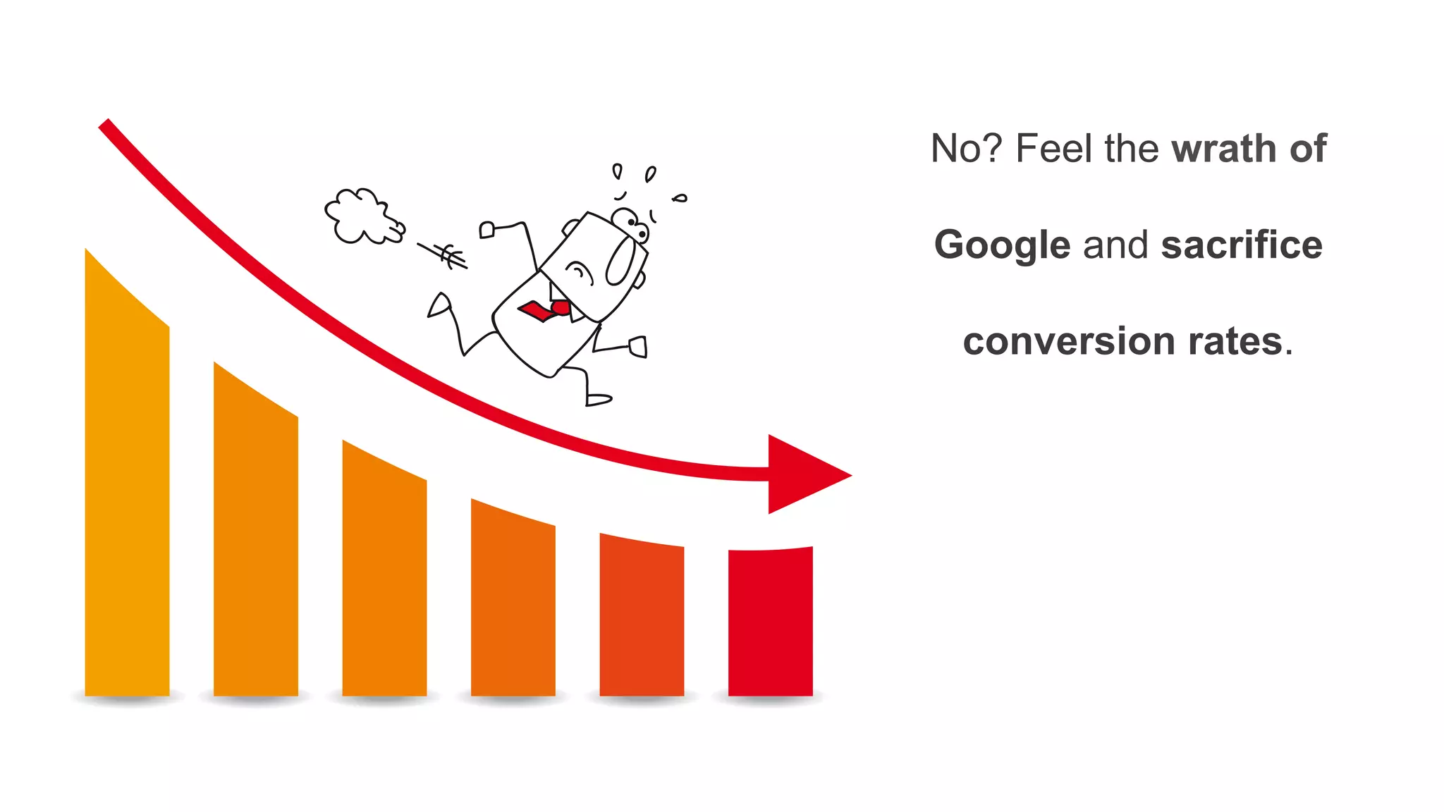 No? Feel the wrath of
Google and sacrifice
conversion rates.
 