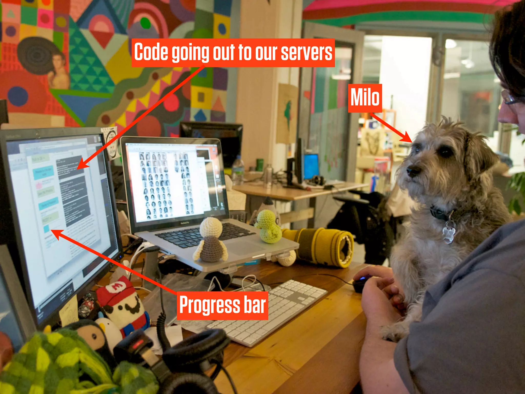 Code going out to our servers
                                Milo




      Progress bar
 
