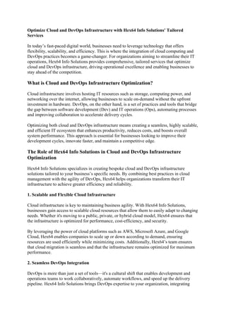 Optimize Cloud and DevOps Infrastructure with Hex64 Info Solutions.docx ...