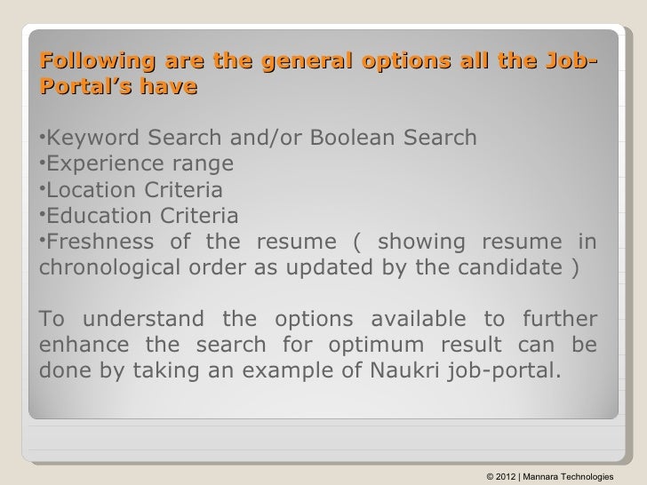 how to search resume in naukri