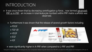 Optimized platelet rich fibrin with the low-speed concept | PPTX