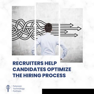 RECRUITERS HELP
CANDIDATES OPTIMIZE
THE HIRING PROCESS
 
