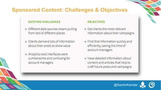 Sponsored Content: Challenges & Objectives
@SachinKamdar
 