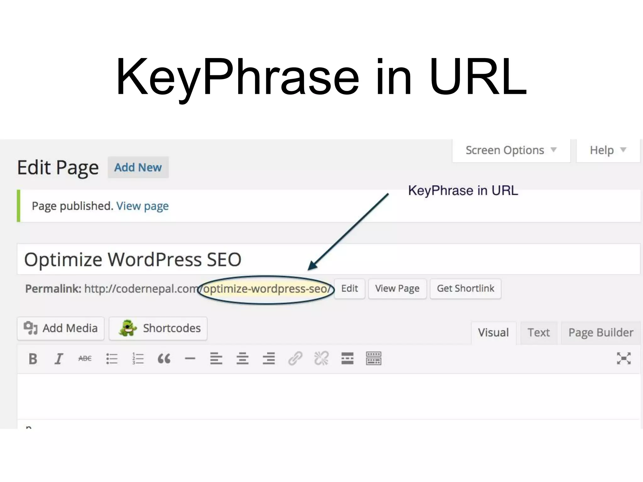 KeyPhrase in URL 
 