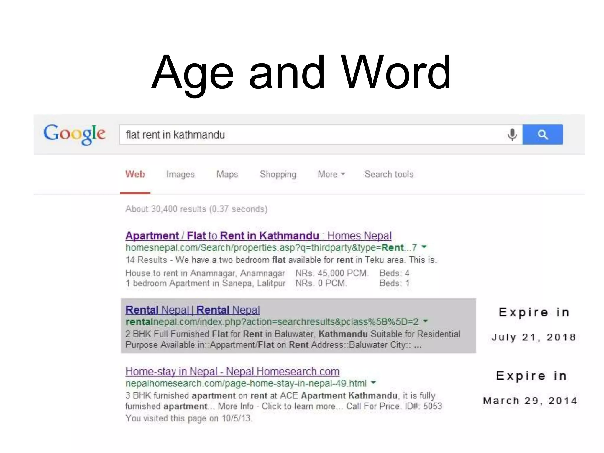 Age and Word 
 
