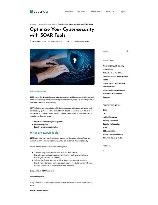 Optimize your cyber security with soar tools PDF