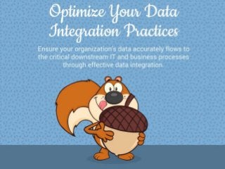 Optimize Your Data Integration Practices
Ensure your organization’s data accurately flows to the critical downstream IT and business processes through effective data integration.
Primary Audience: CDO, Applications Director
Integrating heterogeneous data sources into one efficient and useful data warehouse that allows end users to access information easily for either operations or decision making. Data integration is the process of combining data that resides in
different sources to give end users a single unified view.
Pain Points:
· Data is often manually assembled and reconciled from various sources for enterprise reporting
· Poor data architecture documentation is increasing integration complexity and project timelines
· Data is not synchronized across applications so data conflicts across systems
· Duplicate records in the same source system are creating integration and reporting issues
· Manually re-keying data is causing data quality issues and wasting resource time
· Paying for extra application licenses so users can view key data
· Performing multiple replications, cleansing, and transformation of the same data
· Poor access to data residing in applications with a limited number of licenses
Identifying the right pattern for your data use cases is only part of the battle. Often, success in data integration hinges on the performance of activities in development, architecture, governance, and quality rather than the integration
activities themselves. Data integration is dependent on capabilities of these additional disciplines in order to be able to properly provide the necessary data to the business in a timely fashion.
Empower and optimize this function of Data Management after having laid the proper foundations in other areas.
· Improve your chances of success by establishing a plan: with an appropriate scope, that focuses on solving the right problems, and is aligned with the business drivers for improving data integration.
· Data integration is just one component of the larger data management puzzle. In order for it be successful, core activities related to foundational data management practices must be implemented and working efficiently.
· Successful data integration solutions require more than just technology – they require design, planning, governance, and maintenance.
 