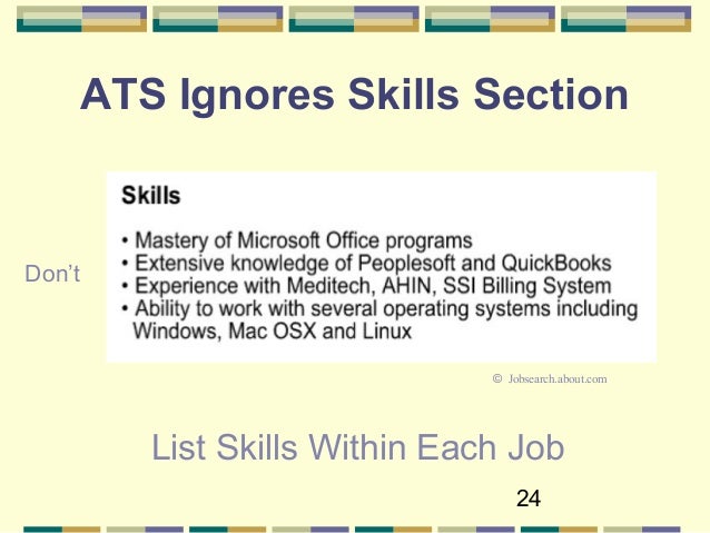 24 24 ats ignores skills section list