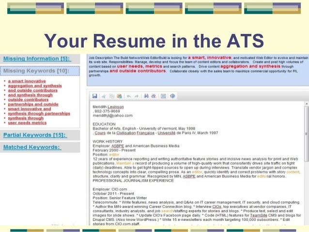 optimize your resume for applicant tracking systems 2016 resume ats