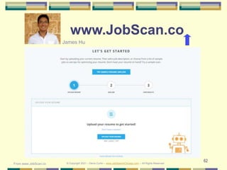 62
www.JobScan.co
James Hu
From www.JobScan.co © Copyright 2021 – Denis Curtin – www.JobSearchChicago.com – All Rights Reserved
 