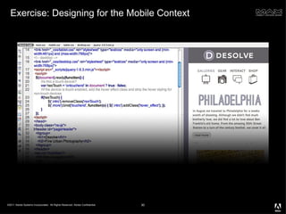 Exercise: Designing for the Mobile Context 
