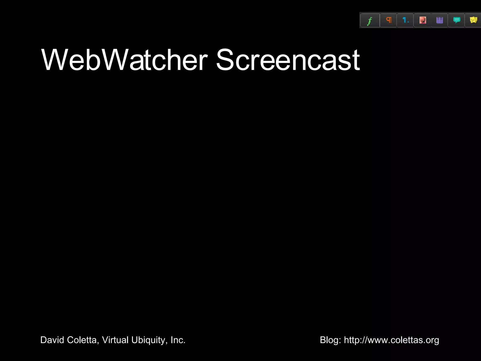 WebWatcher Screencast 