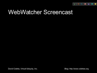 WebWatcher Screencast 