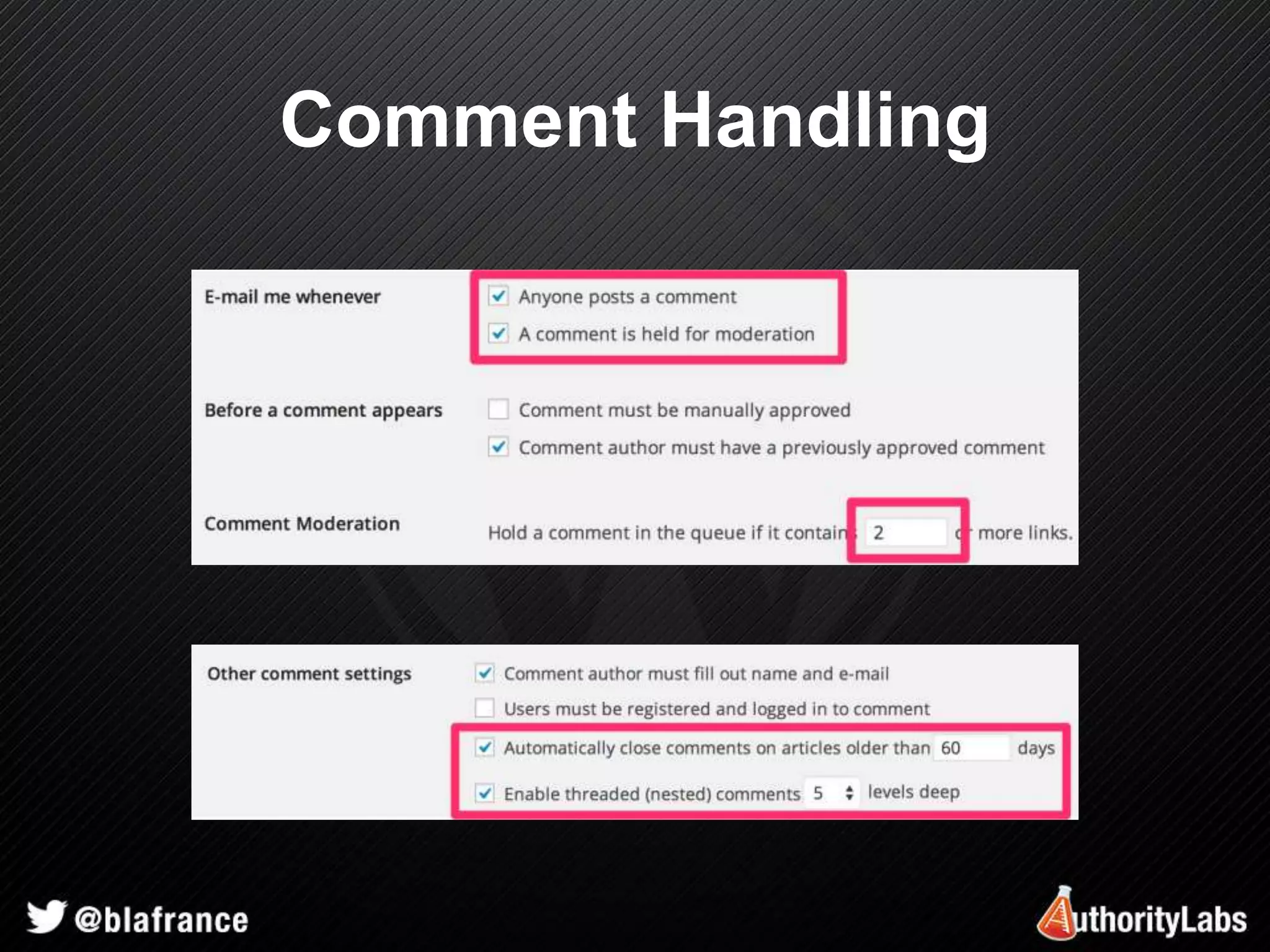 Comment Handling 
 