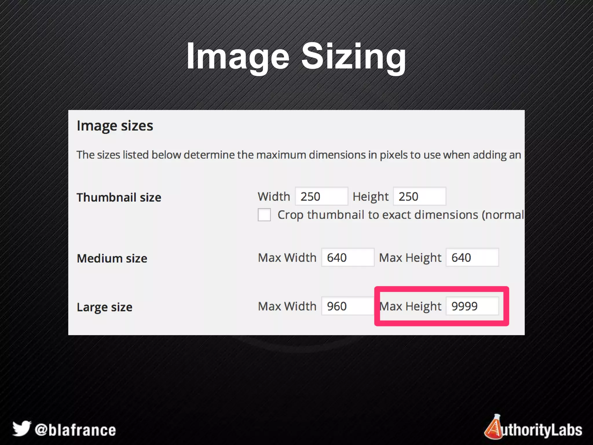 Image Sizing 
 