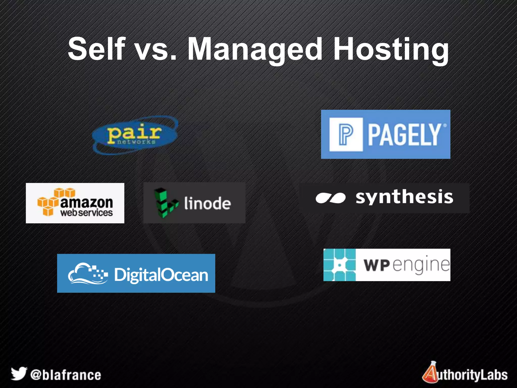Self vs. Managed Hosting 
 