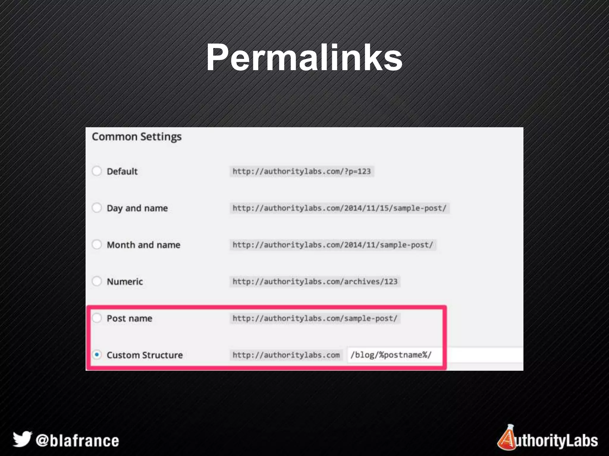 Permalinks 
 