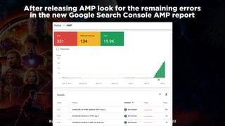 #ampvengers at #searchmetricssummit by @aleyda from @orainti
After releasing AMP look for the remaining errors  
in the ne...