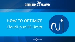HOW TO OPTIMIZE
CloudLinux OS Limits
 
