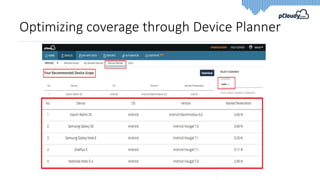 Optimizing coverage through Device Planner
 