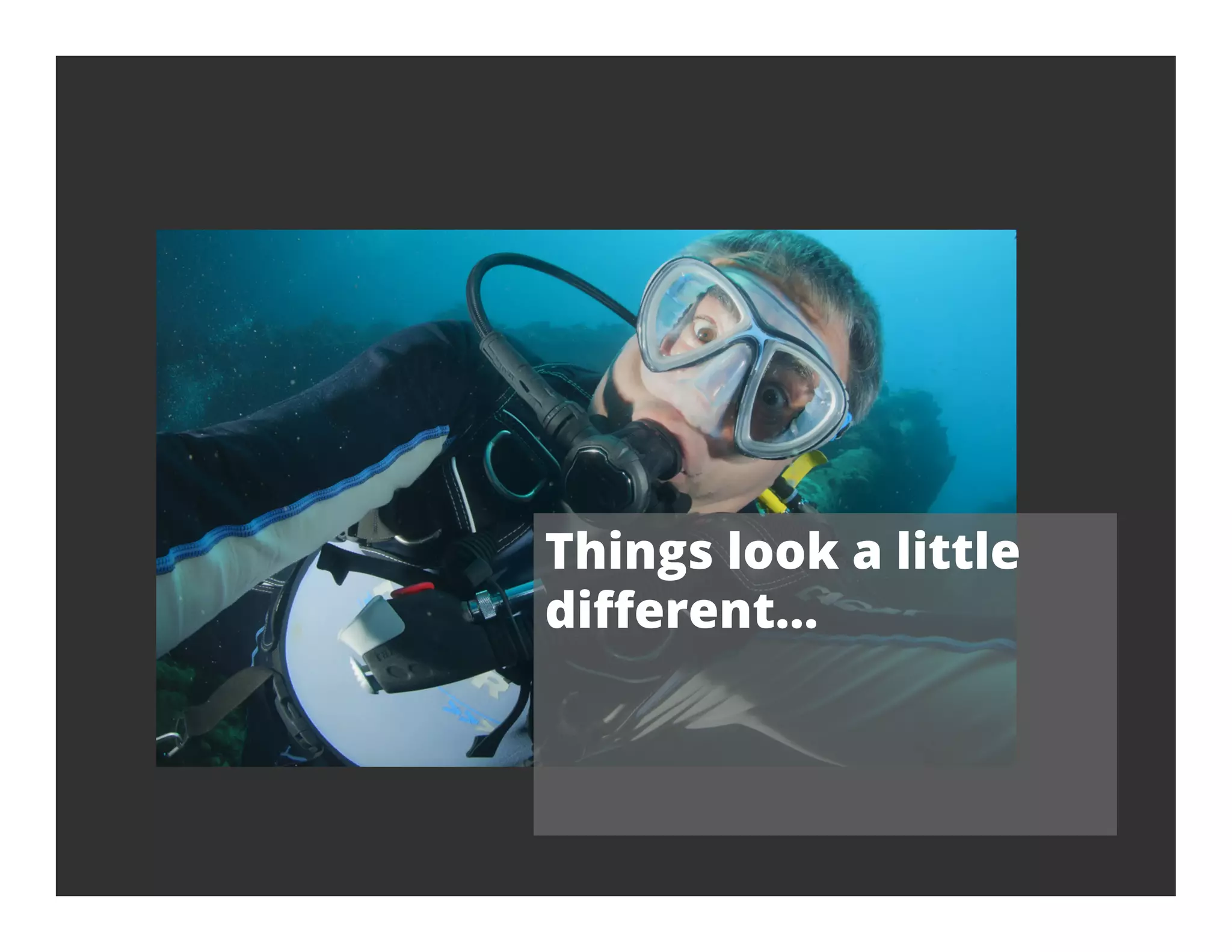 Things look a little
diﬀerent…
 