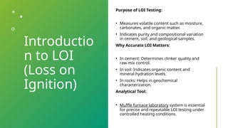 Loi Calculation Optimizing Muffle Furnace Parameters for Accurate LOI Measurements in ...