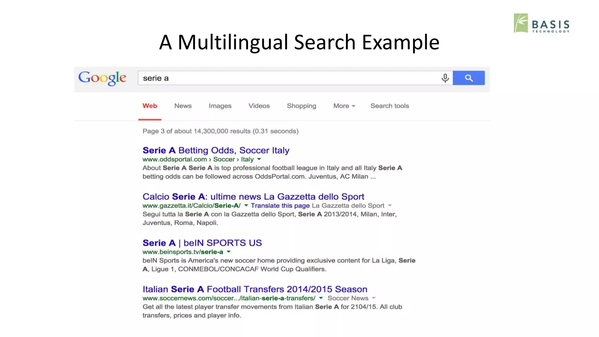 A Multilingual Search Example
 