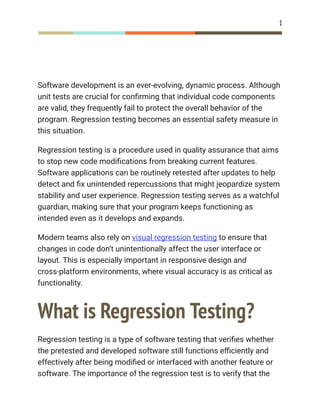 Regression Testing for Mobile Apps: Best Practices | PDF