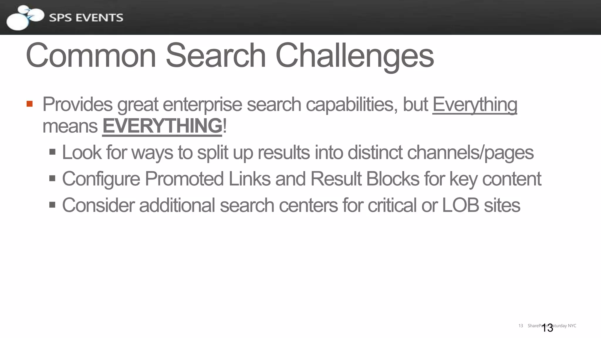 13 SharePoint Saturday NYC
13