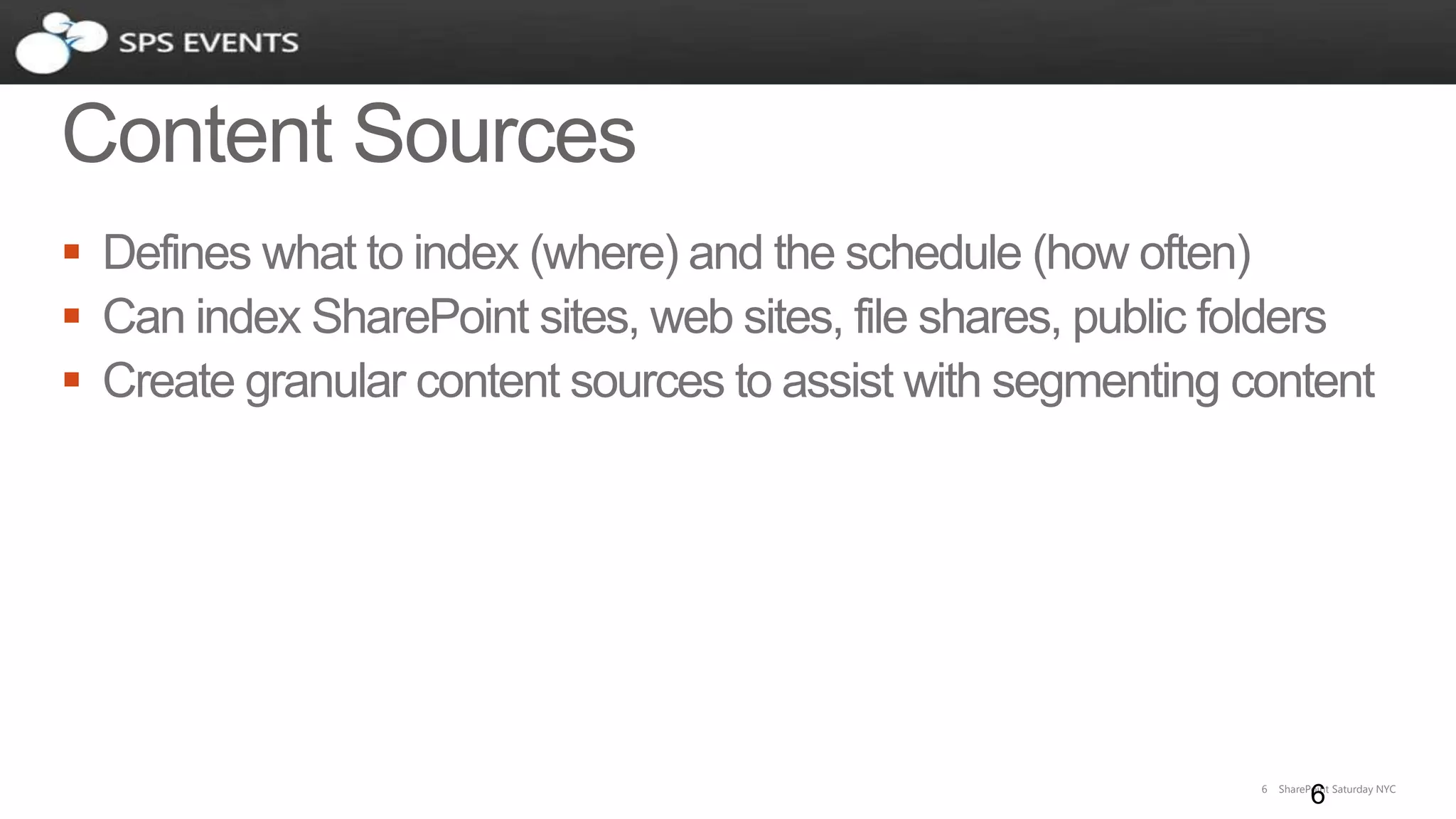 6 SharePoint Saturday NYC
6