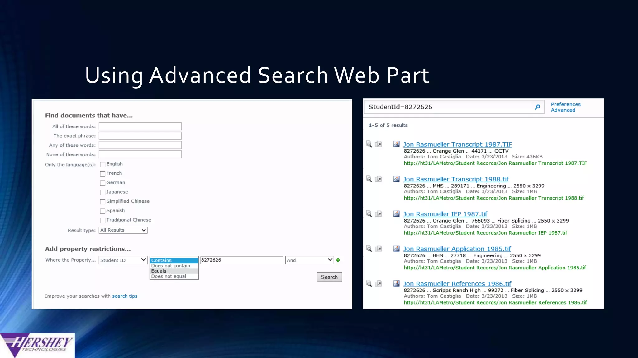 Creating Managed Property (SP2013)
• Property Name - Same as SP2010
• Add Mapping - same as in SP2010
• Reduce storage requirements (“hash”) option - No longer
exists in SP2013
• Many additional settings
• Searchable – Enables querying against the content of the
managed property
• Queryable – Enables querying against the specific
managed property
• Retrievable – Enable this setting for managed properties
that are relevant to present in search results.
• Refinable – Can be used as a search refiner
• Sortable –
• Token Normalization
• Complete Matching
 