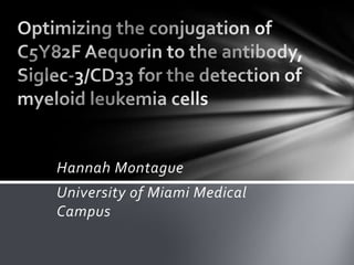 Hannah Montague
University of Miami Medical
Campus
 