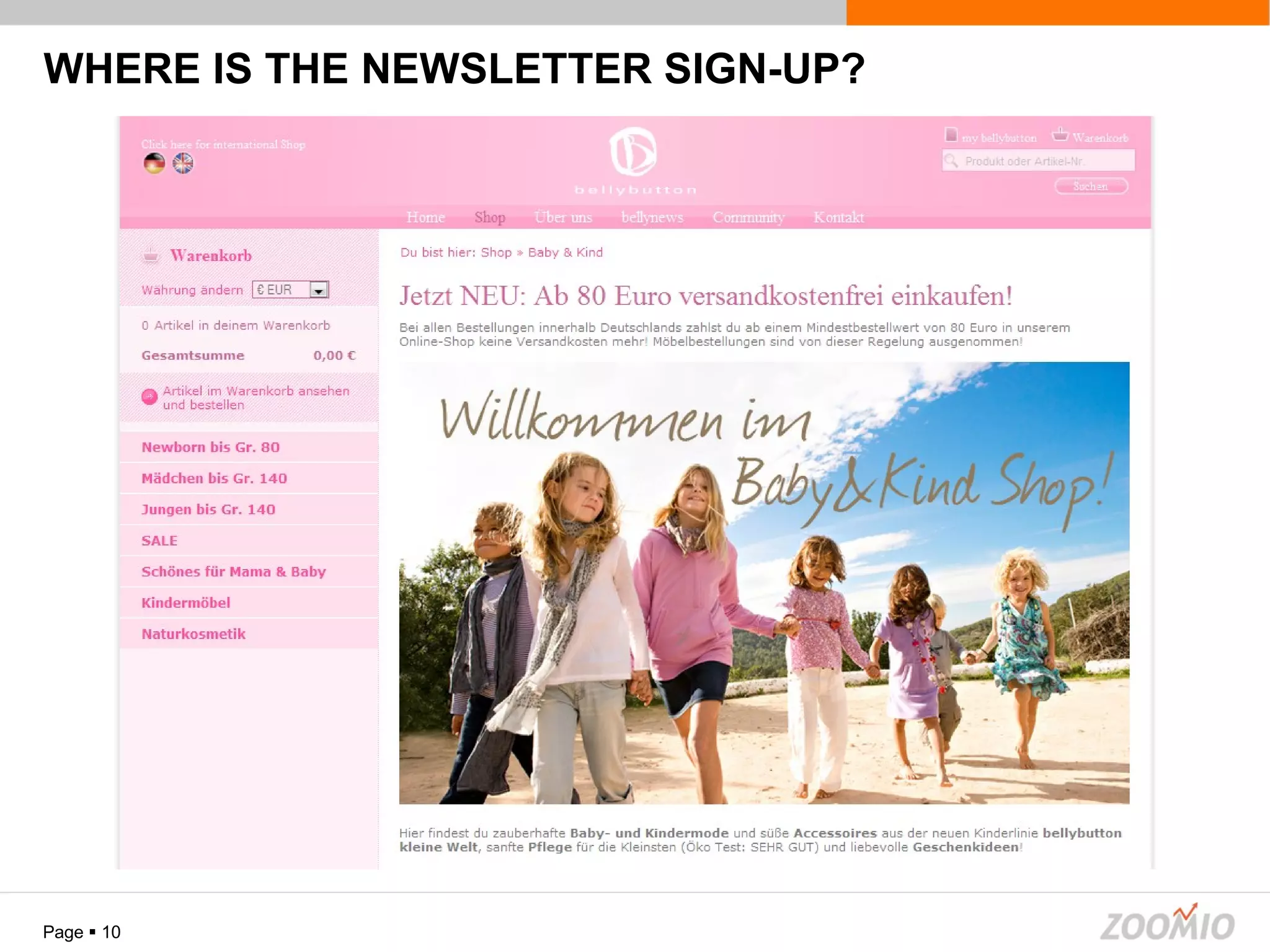 WHERE IS THE NEWSLETTER SIGN-UP? Page     