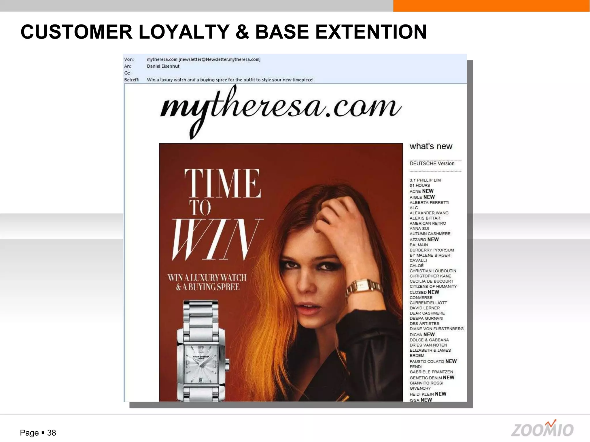 CUSTOMER LOYALTY & BASE EXTENTION Page     