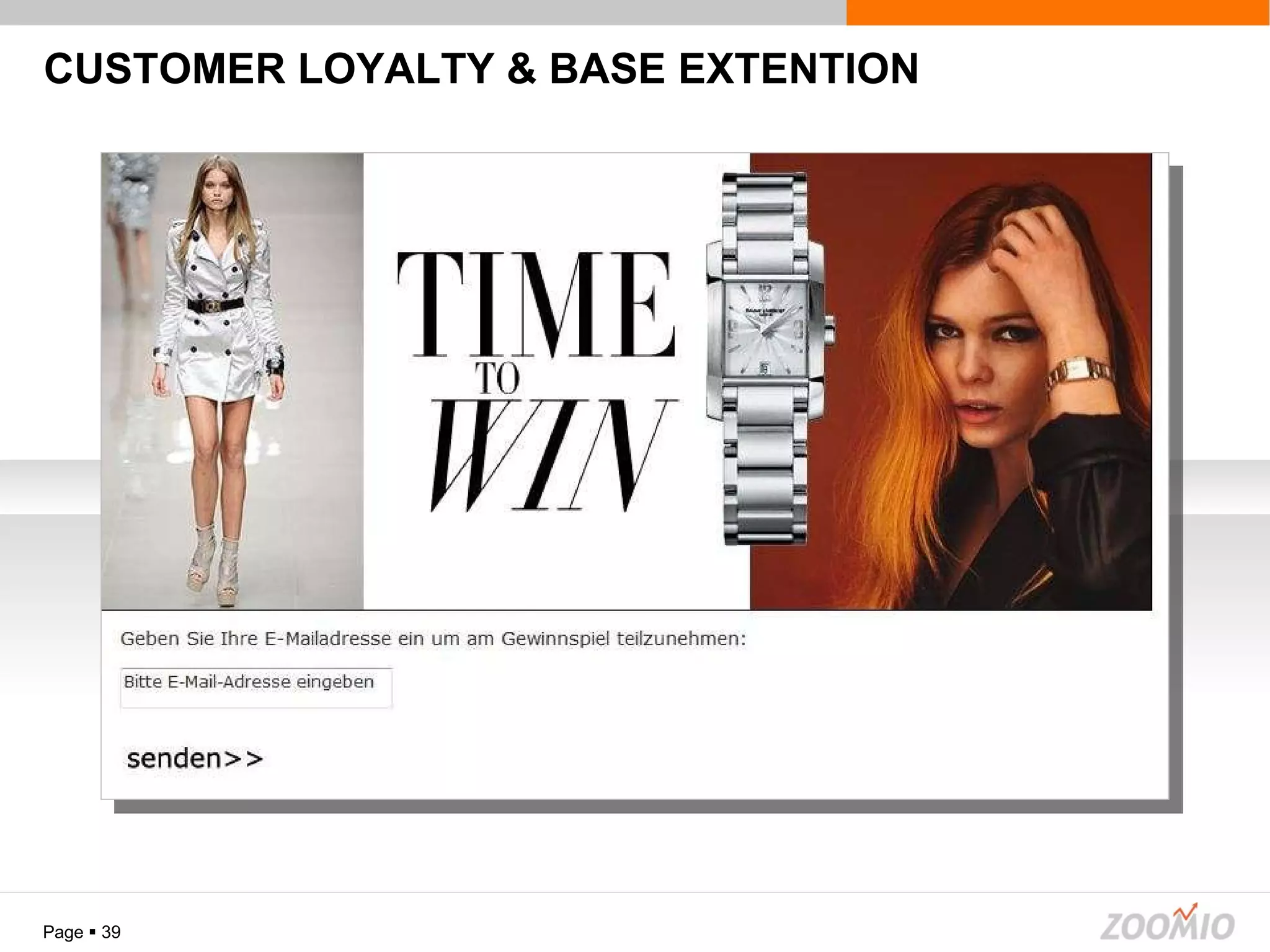 CUSTOMER LOYALTY & BASE EXTENTION Page     