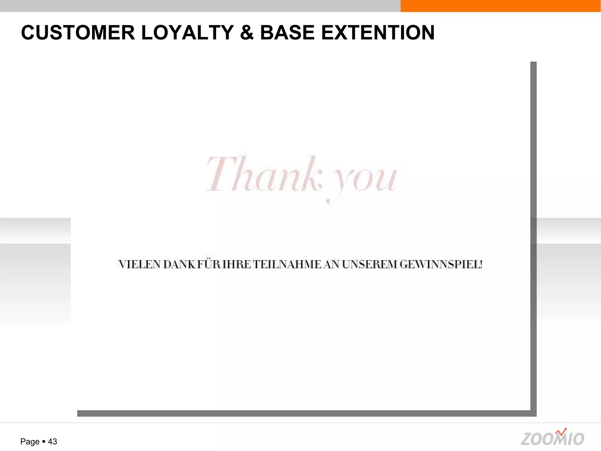 CUSTOMER LOYALTY & BASE EXTENTION Page     