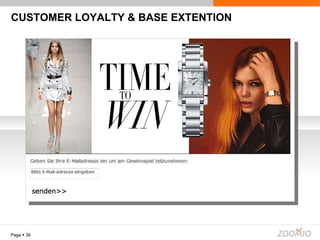 CUSTOMER LOYALTY & BASE EXTENTION Page     
