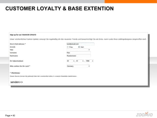 CUSTOMER LOYALTY & BASE EXTENTION Page     